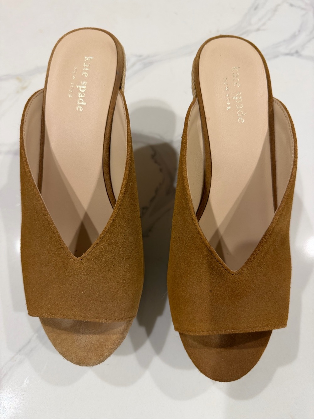 kate spade Chestnut Suede V-Cut Open-Toe Mule Size 7.5